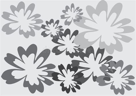 Monochrome Flower Hand Drawn Illustration Stock Illustration