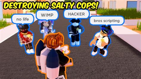 Destroying Salty Cops That Think I M Cheating Roblox Jailbreak Youtube