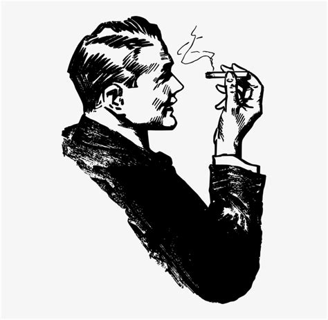 Drawn Cigarette Male Smoking Smoking Man Clip Art Free Transparent
