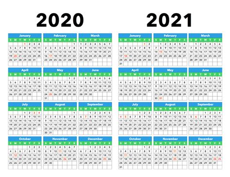Calendário 2020 2021