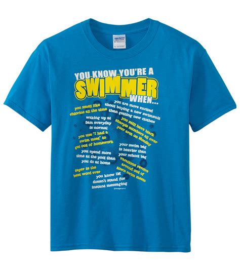 image sport youth you know you re a swimmer when blue t shirt at