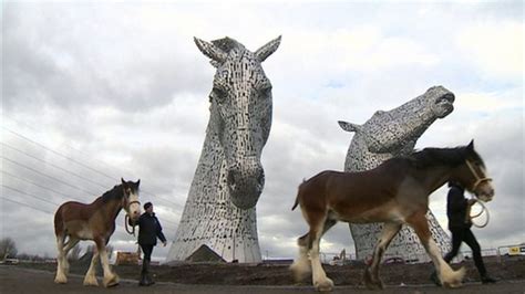 The Kelpies The Worlds Biggest Equine Sculptures Bbc News