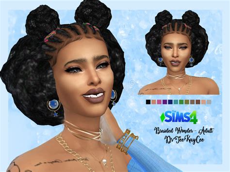 Braided Wonder Hair By Drteekaycee The Sims Resource Sims 4 Hairs