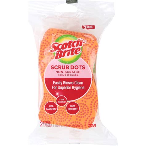 Scotch Brite Scrub Dots Non Scratch Scrub Sponges 2 Pack Woolworths