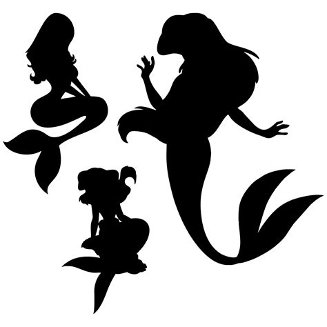 The Little Mermaid Silhouette - 10 Free PDF Printables | Printablee