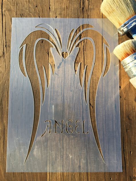 Guardian Angel Wings Stencil For Walls Furniture And Crafts Etsy Uk