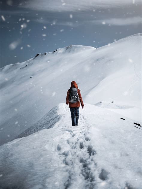Free Images Snow Geological Phenomenon Sky Mountaineer Adventure