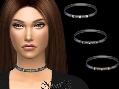 The Sims Resource Natalis Pin Leather Choker Sims 4 Downloads