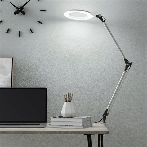Swing Arm Architect Task Lamp With Clamp Led Ring Light By Lavish Home