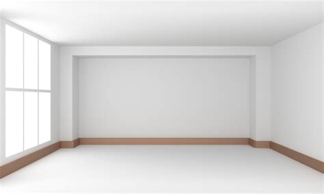 빈 방 인테리어 흰색 배경입니다 3d 렌더링 일러스트 레이션 프리미엄 사진
