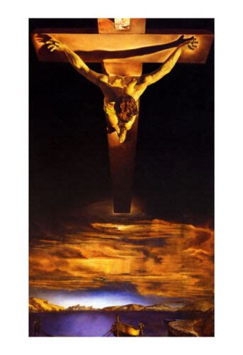 Christ St John Of The Cross Poster By Salvador Dali Ebay