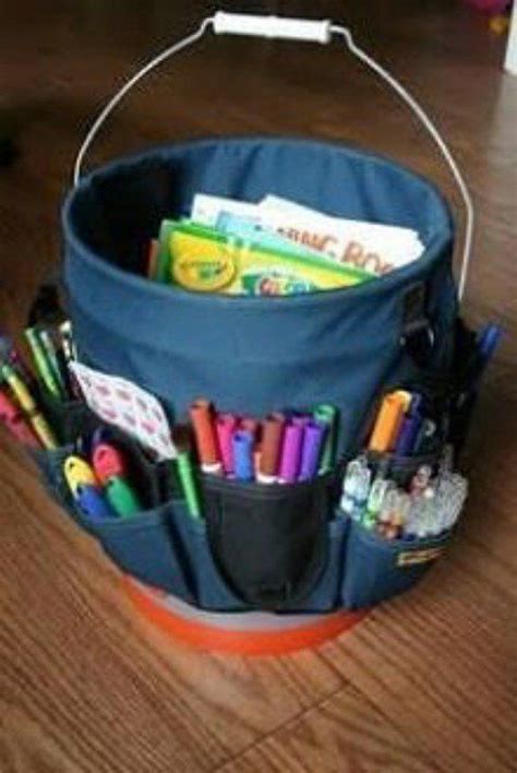 Tool Belt And Bucket To Organize Craft Supplies Organize Kids Art