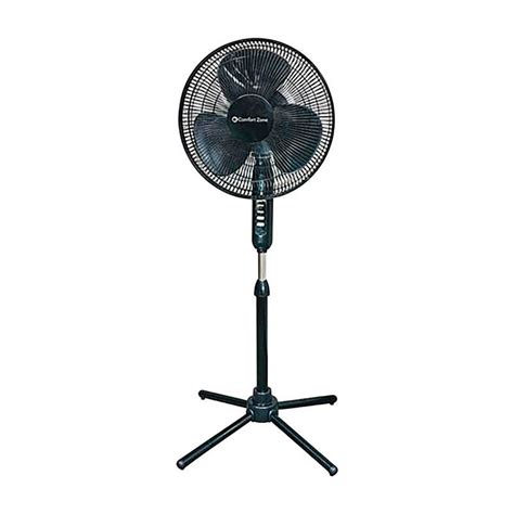 Comfort Zone 16 3 Speed Adjustable Height Oscillating Pedestal Fan