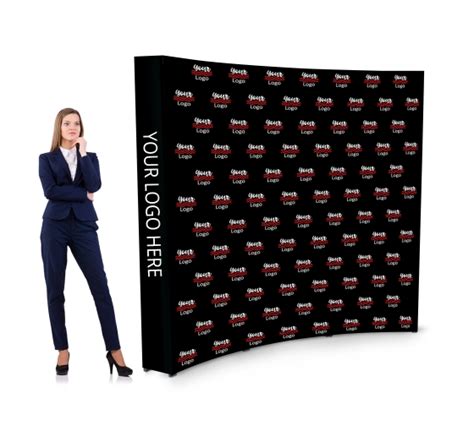 Customizable 8 Ft X 8 Ft Step And Repeat Pop Up Curved Display For Your