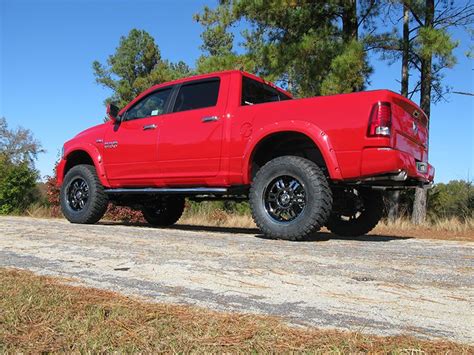 Lifted Dodge Ram 1500 Red Truck Horsepower Pinterest