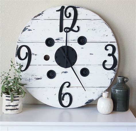 Wooden Spool Clock With Images Wooden Spools Clock Wooden