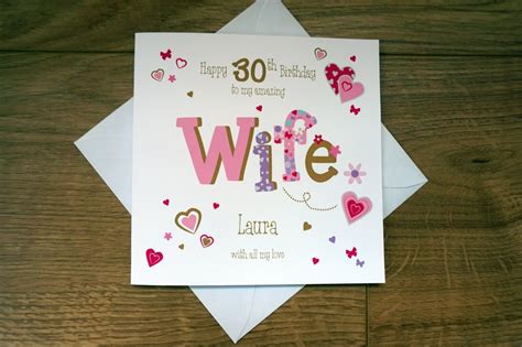 personalised wife 30th birthday card any age any name any etsy