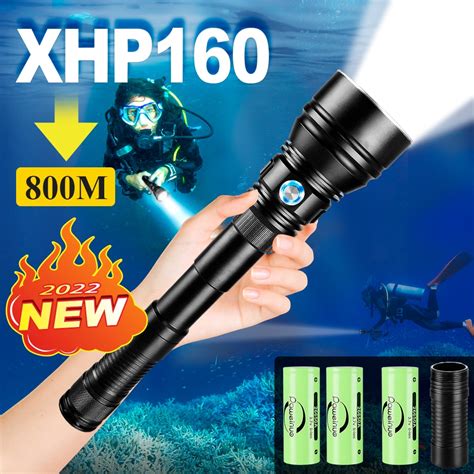 Newest Diving Flashlights Xhp160 Professional Diving Torch Light Powerful Underwater Lamps Xhp90