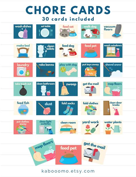 Chore Routine Cards Chores Task Cards Chore Chart Kids Etsy