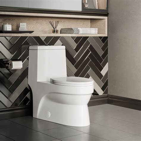 The Virage One Piece Elongated Toilet Offers A Discrete Modern Look To