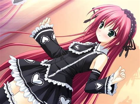 Image Anime Girl With Pink Hair And Eyes Dark Cute Maid