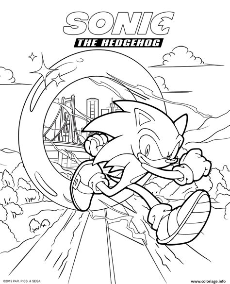 Coloriage Sonic The Hedgehog Movie 2020 Dessin Sonic à Imprimer