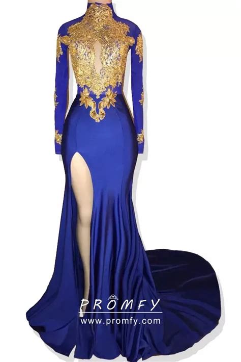 Royal Blue And Gold Mermaid Dress Vlrengbr