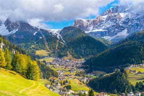 Santa Cristina In Val Gardena Village In Trentino Alto Adige Dolomites