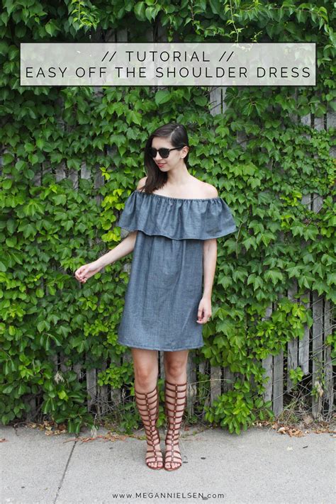 Insert a sewing pin in the front of the shirt and through each sleeve where you want the top hem to be. how to make an easy off the shoulder dress or top — megan nielsen design diary