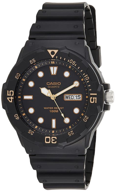 Casio Mens Mrw200h 1ev Black Resin Quartz Watch With Black Dial