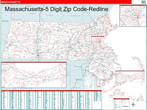Massachusetts Zip Code Map With Wooden Rails From