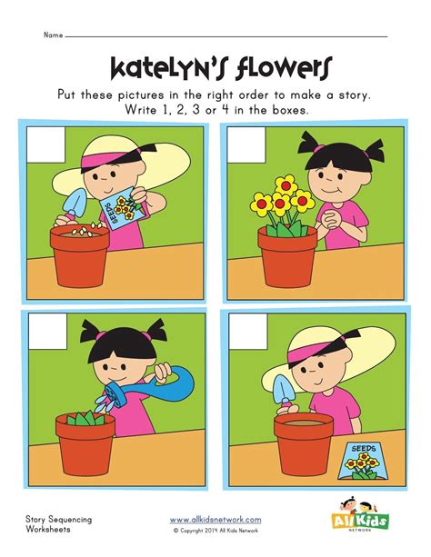 Sequencing Worksheet Planting Flowers Sequencing Worksheets