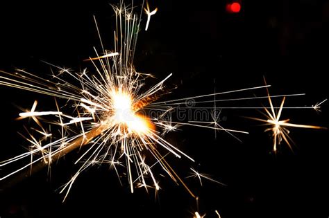 Burning Sparklers New Year S Evening Stock Photo Image Of Illuminated