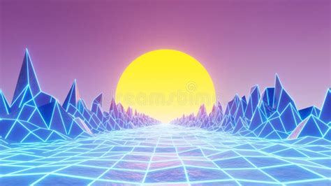 80s Retro Futuristic Sci Fi Seamless Loop Retrowave Vj Video Game