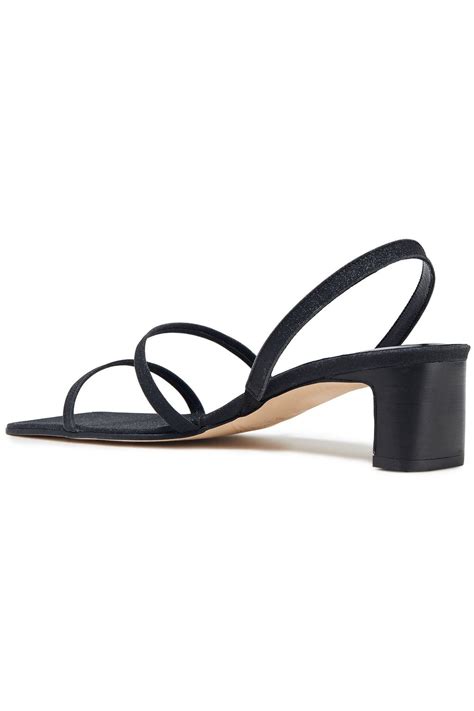By Far Renata Glittered Leather Slingback Sandals The Outnet
