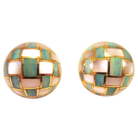 Tiffany And Co Opal Mother Of Pearl Earrings At 1stdibs