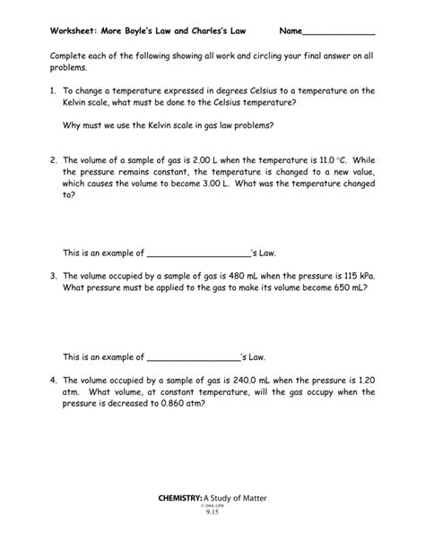 Ask expert tutors you can ask you can ask you can ask (will expire ). Boyle's Law and Charles' Law Worksheet