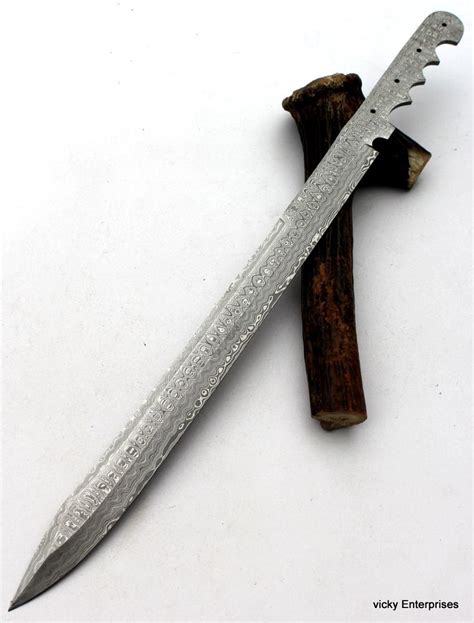 Damascus Knife Custom Handmade 2150 Sword Blank Blade Full Tang