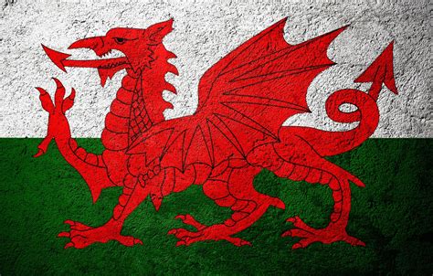 Wallpaper Europe Flag Wales Stone Background Flags On