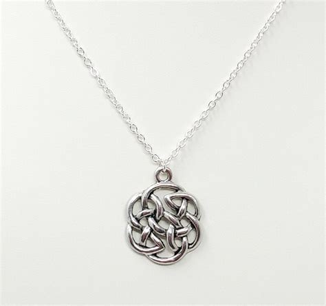 Round Celtic Knot Necklace Celtic Necklace Celtic Jewelry Etsy