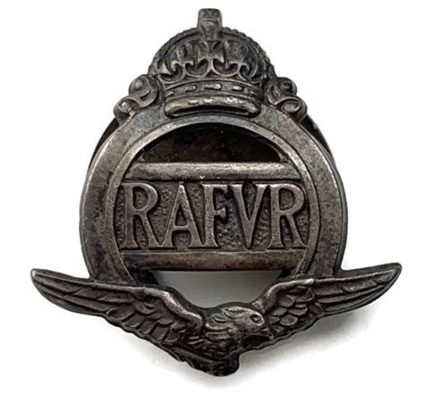 ORIGINAL WW2 ROYAL Air Force RAF Volunteer Reserve RAFVR Silver Lapel