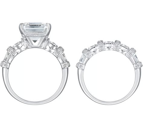 Diamonique 2 Piece Asscher Cut Bridal Ring Setsterling