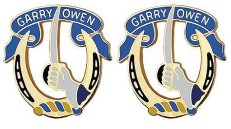 Army Crest 7th Cavalry Regiment Garry Owen Pair