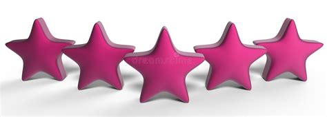 3d Five Pink Star On Color Background Render And Illustration Of