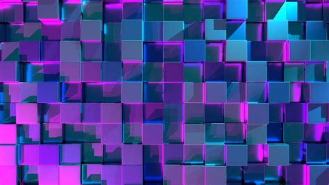 3d Cubes Wallpaper 4k Geometric Neon 3d Background Abstract 177
