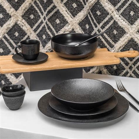 Assiette Plate Vesuvio Noire Cm Table Passion Ambiance Styles