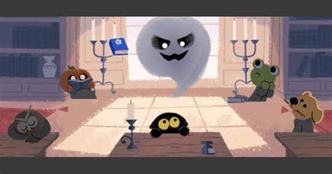 Google doodle halloween 2016 (cat wizard). Google Halloween Doodle pits wizard cat against ghosts ...