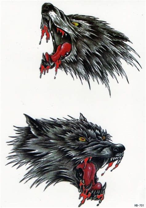 Pin Auf Wolf Temporary Tattoos