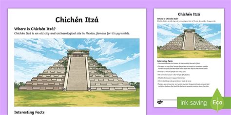 New Chichen Itza Fact File Seven Wonders World New