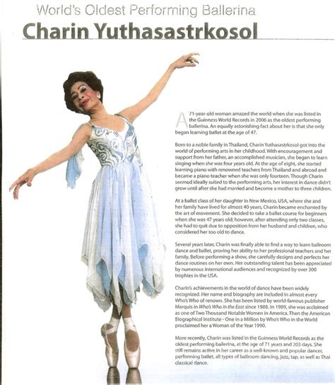 charin yuthasastrkosol 71 year old ballerina guinness world old women ballerina